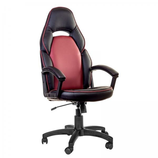 Компьютерное кресло / Игровое кресло / Геймерское кресло Racer черный/бордовый на колесиках