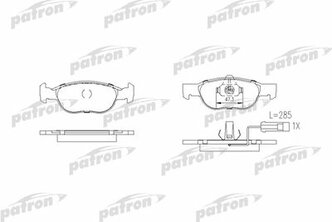 Колодки тормозные дисковые Fiat Brava/Bravo I/Marea 95>02 PATRON PBP1040