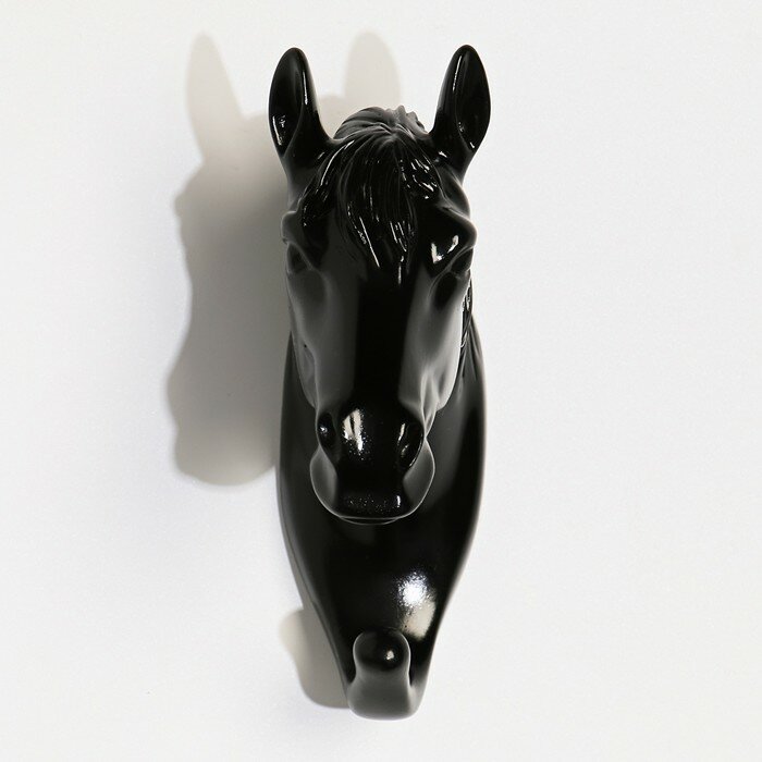 Декор настенный-вешалка "Конь"12 x 3.8 см, чёрный - фотография № 2