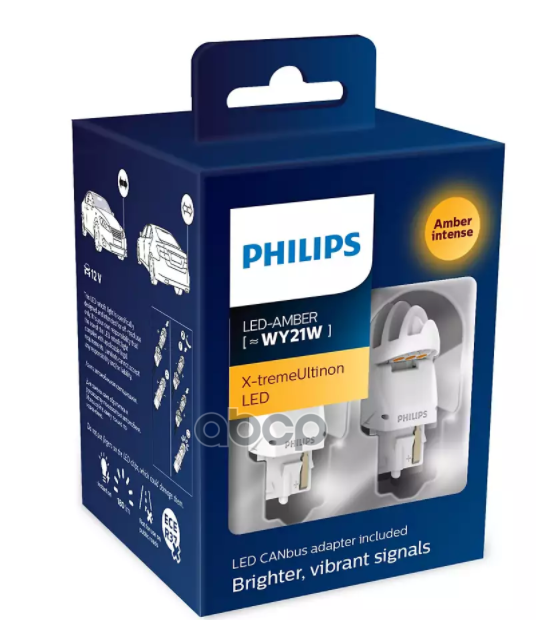 Лампа Автомобильная Wy21w Led (Wx3x16d) X-Tremeultinon Led + Canbus (Упаковка 2шт.) (Philips) Philips арт. 11065XUAXM