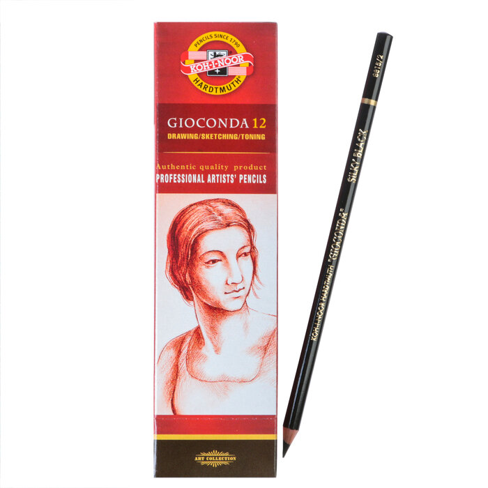 Koh-I-Noor Карандаш художественный чернографитный 4.2 мм, Koh-I-Noor GIOCONDA SILKY 8815 HB, чёрный, L=175 мм