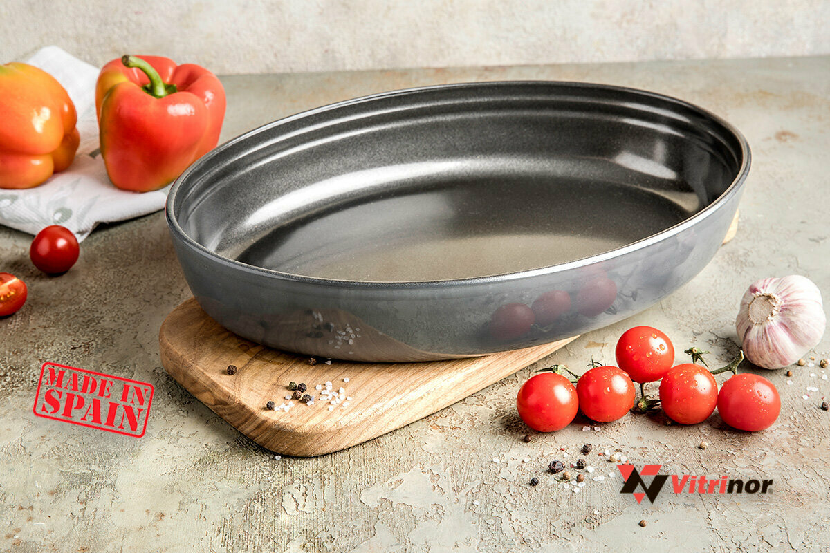 фото Форма для выпечки Vitrinor овальная серая 34*23*6