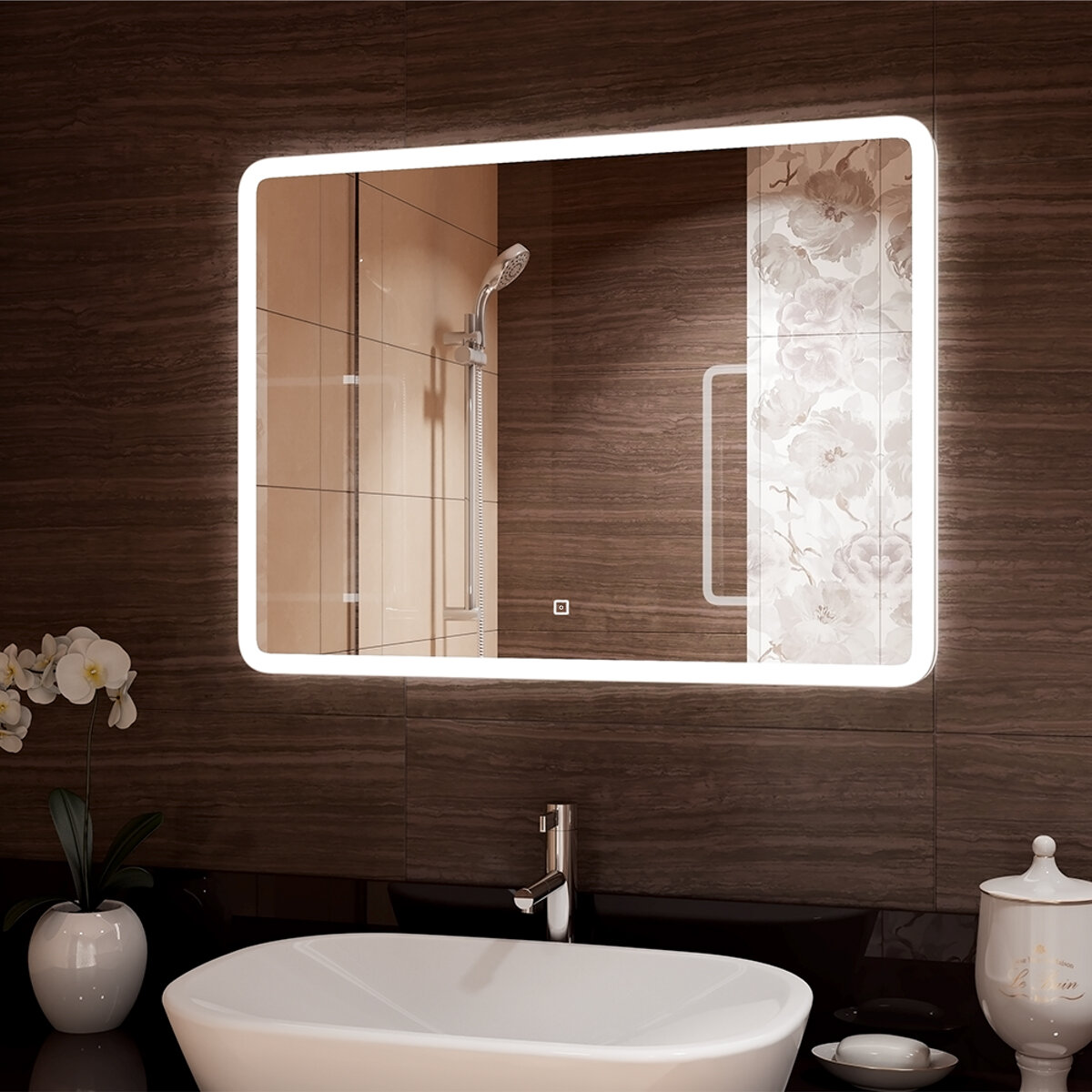 Зеркало с подсветкой и сенсором для ванной комнаты Continent "Demure Led" 900х700