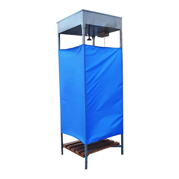Душ дачный, 80 × 80 × 250 см, тент, бак антикоррозийный, 128 л, с ЭВН, тент микс