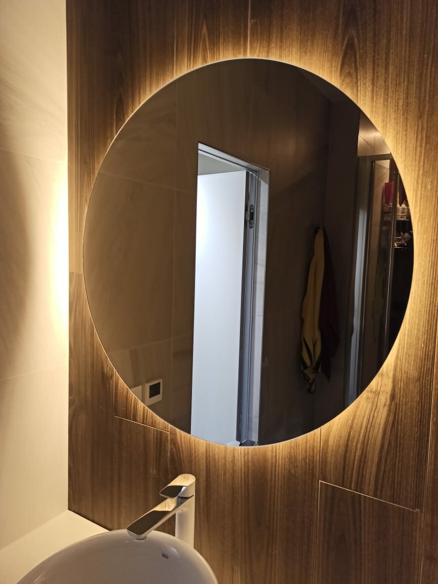 Зеркало круглое с подсветкой и сенсором для ванной Alfa Mirrors 3200K - фотография № 4