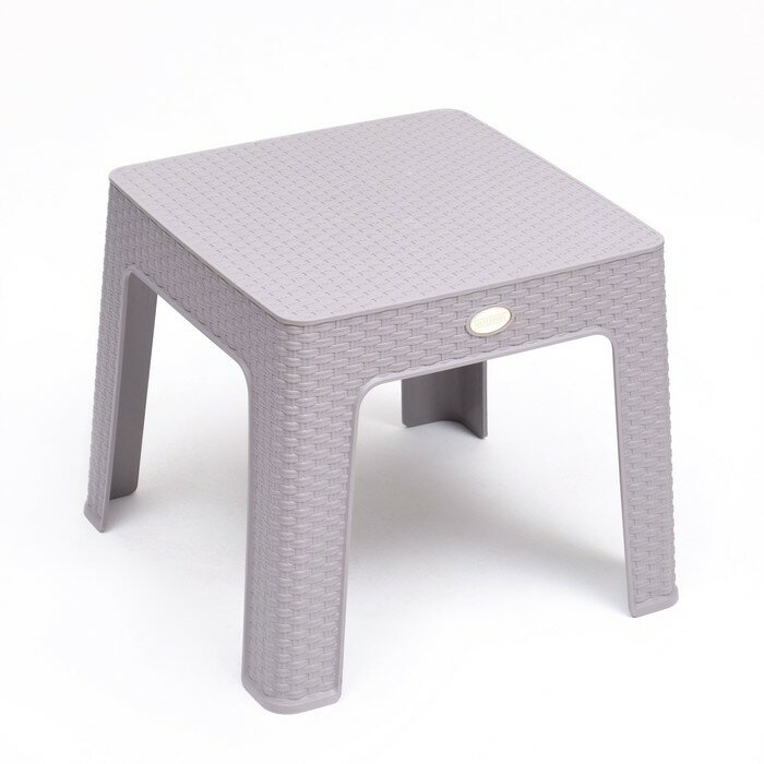 Кофейный столик "Ротанг" 44 х 44 х 41 см, серый - фотография № 1