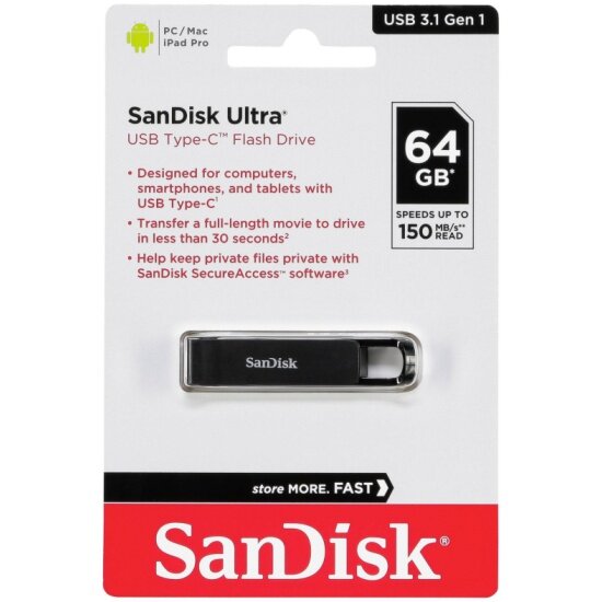 USB флешка SANDISK 64Gb Ultra USB Type-C 3.1 Gen 1