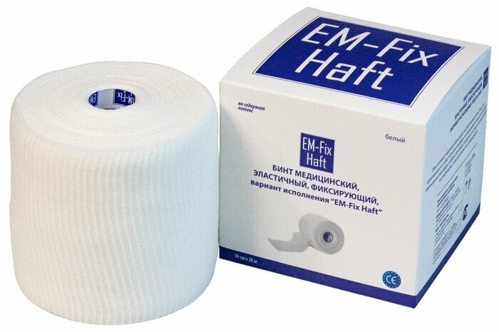 EM-Fix haft самофиксирующийся бинт 6 см х 20 м белый