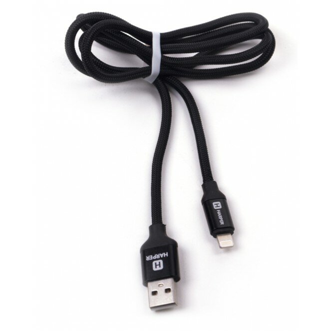 Harper USB - Lightning, BRCH-510 BLACK 1м, способны заряжать устройства до 2х ампер