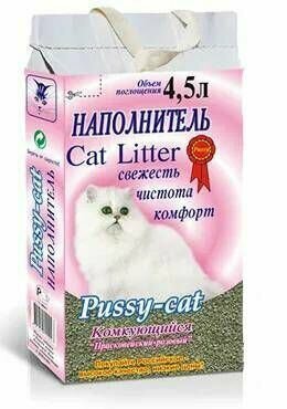 Pussy-cat Наполнитель для кошачьего туалета, Комкующийся, "Прасковейский розовый", 4,5л, 2 уп - фотография № 2