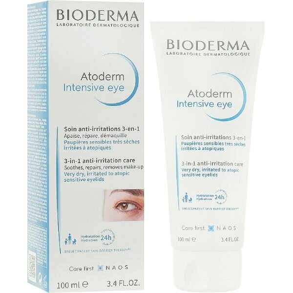 Уход за областью вокруг глаз Atoderm 3в1 Bioderma/Биодерма 100мл