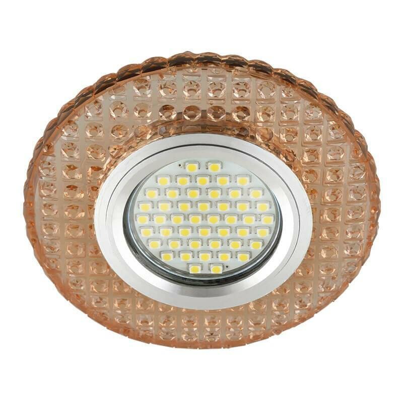 Встраиваемый светильник с LED подсветкой Fametto Luciole DLS-L143 Gu5.3 Glassy/Light Tea (UL-00003885) - фото №1