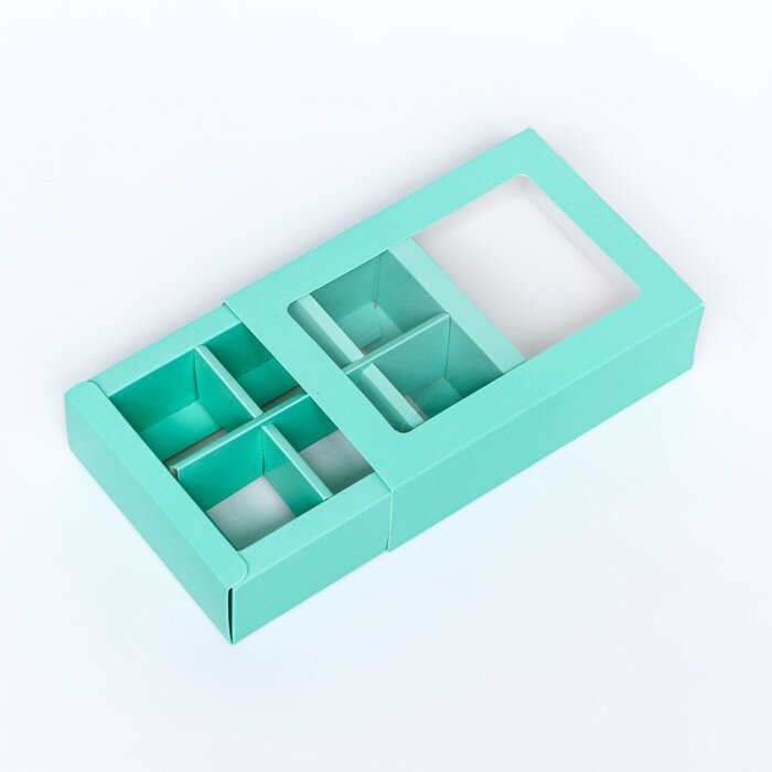 Коробка для конфет 6 шт, мята, 13,7 х 9,8 х 3,8 см - фотография № 3