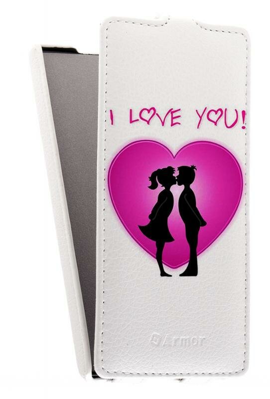 Кожаный чехол для Huawei Ascend P7 Armor Case "Full" (Белый) (Дизайн 15/15)