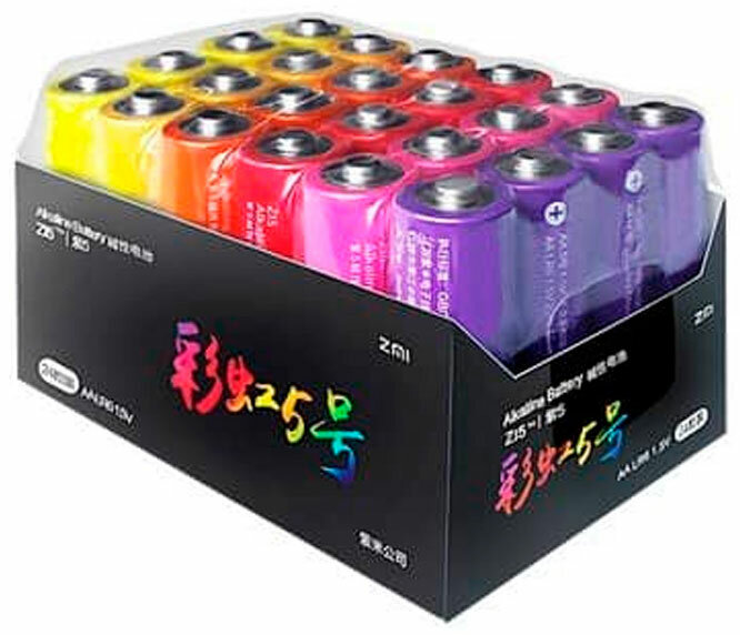 Батарейка Zmi Rainbow Z15 типа АА (24 шт) цветные