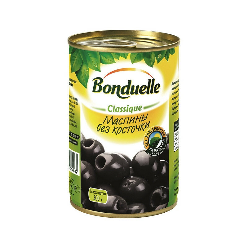 Бондюэль Консервация Маслины Бондюэль без косточки, 300г, 5 шт.