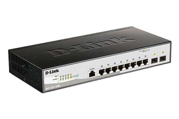 Коммутатор D-Link DGS-1210-10/ME/B 8x1Гбит/с 2SFP управляемый