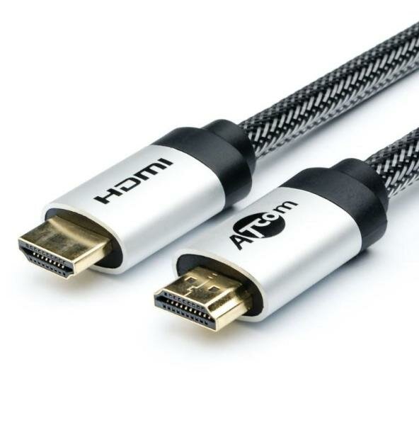 Кабель HDMI 15 м (HIGH speed, Metal gold, в чулке, в пакете)