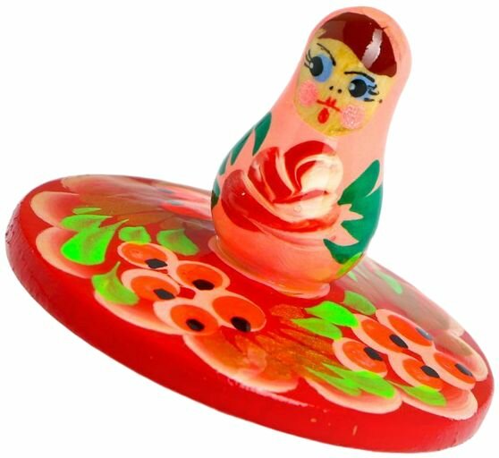 Волчок расписной "Матрёшка", детская развивающая игрушка, деревянная юла для малышей, гироскоп, цвет микс
