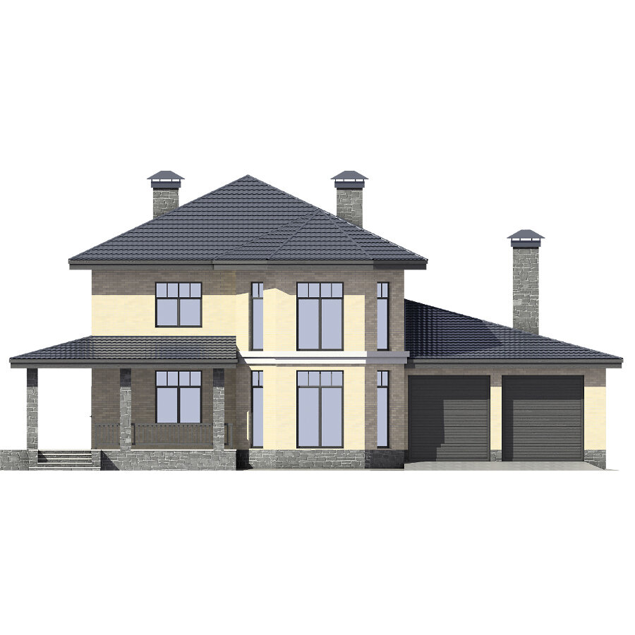 59-92AL-Catalog-Plans - Проект двухэтажного дома из газобетона с террасой - фотография № 4