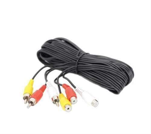 Кабель 3RCA(M)-3RCA(F) 3м (Черный)