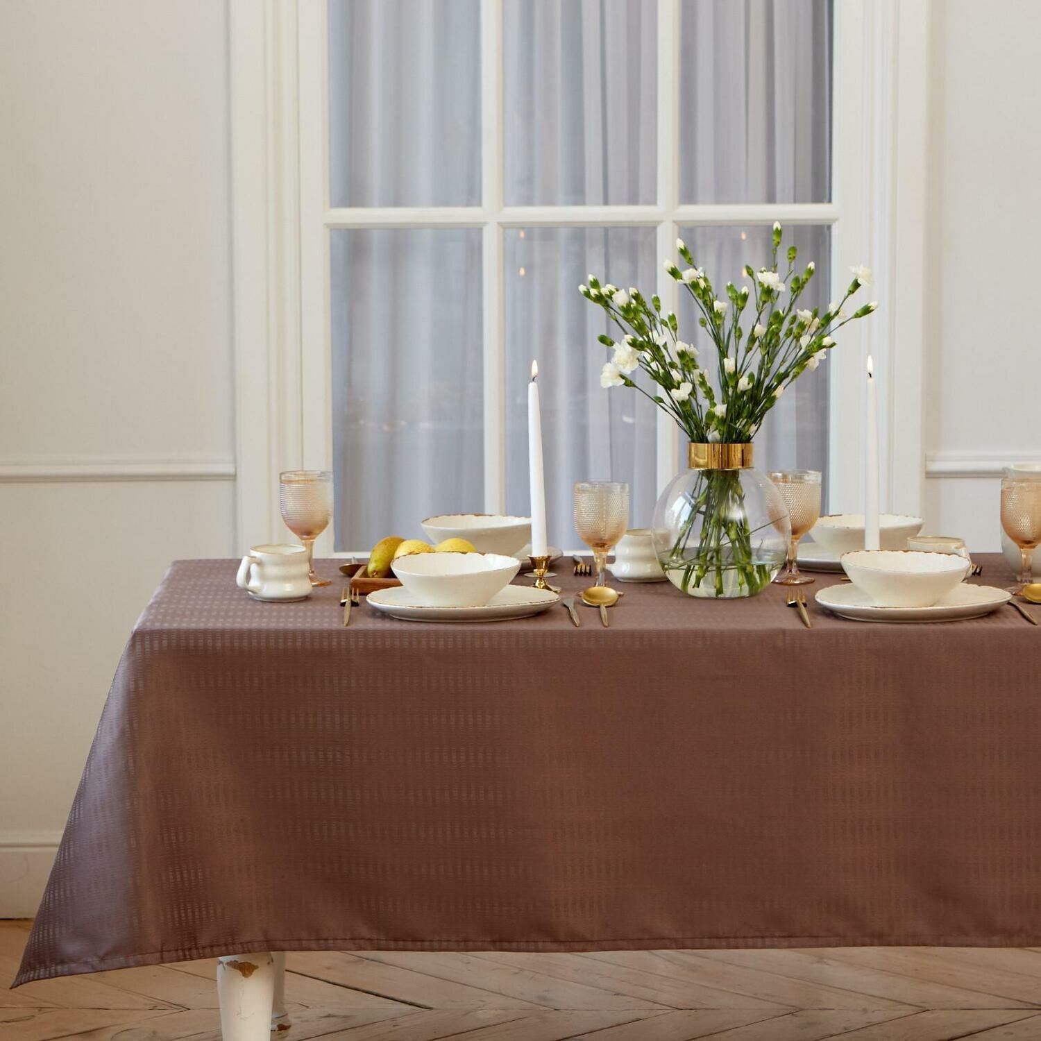 фото Скатерть Shine цвет: кофейный (150х250 см)
