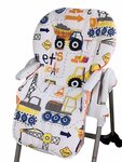 Двусторонний чехол на стульчик для кормления - Happy Baby William/Classic Строители - изображение