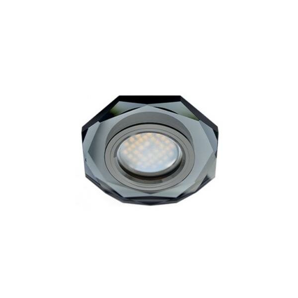 Встраиваемый светильник Ecola DL1652 MR16 GU5.3 св-к Стекло 8-угольник Черный/Черный хром 25x90 FB1652EFF (2 шт.)
