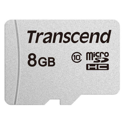 Карта памяти microSDHC Transcend 8 ГБ, 20 МБ/с, Class 10, TS8GUSD300S, 1 шт., переходник без адаптера