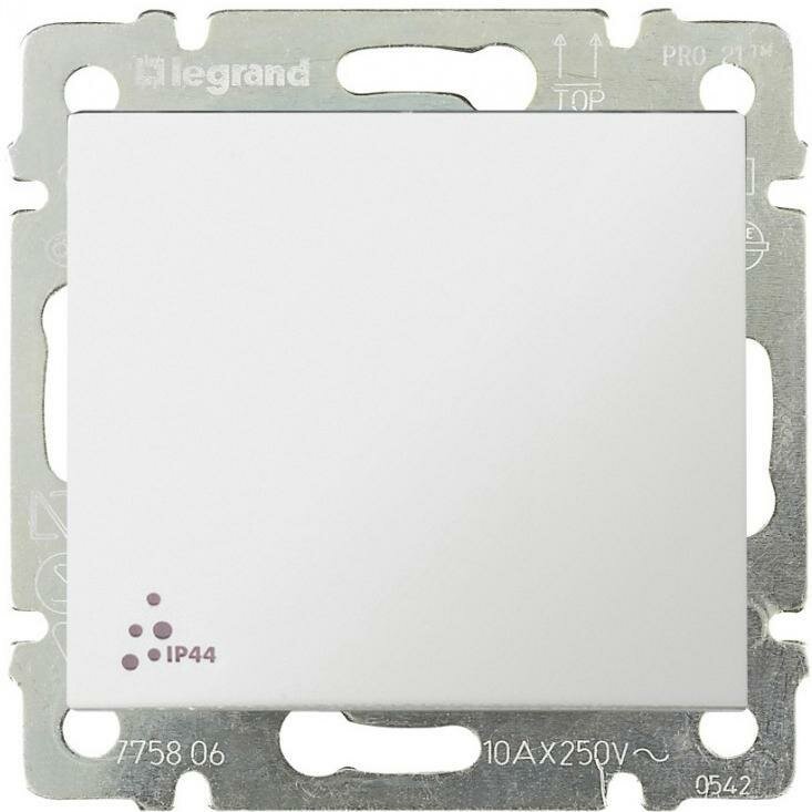 Legrand Выключатель одноклавишный Legrand Valena 10A 250V IP44 белая 774201