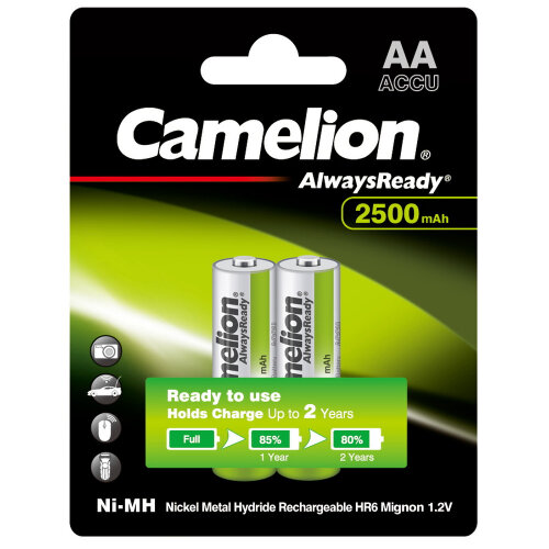 Аккумулятор CAMELION Always Ready AA LR03 2500 mAh (уп 2 шт)