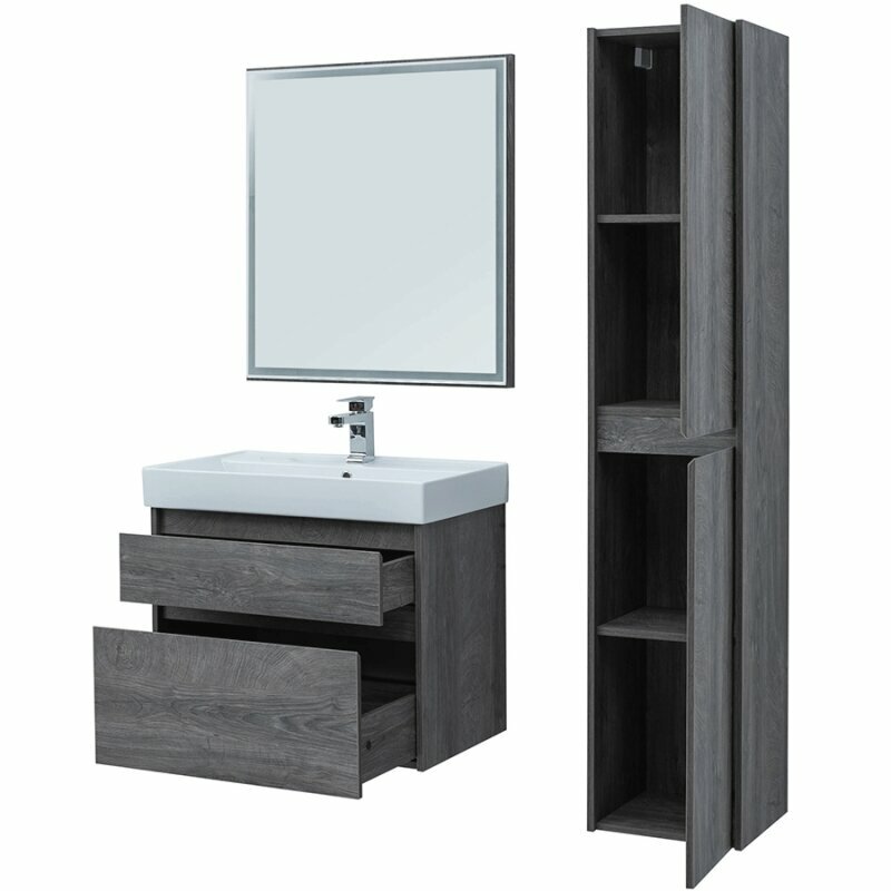 Комплект мебели для ванной Aquanet Nova Lite 75 242904 подвесной Дуб рошелье - фотография № 7