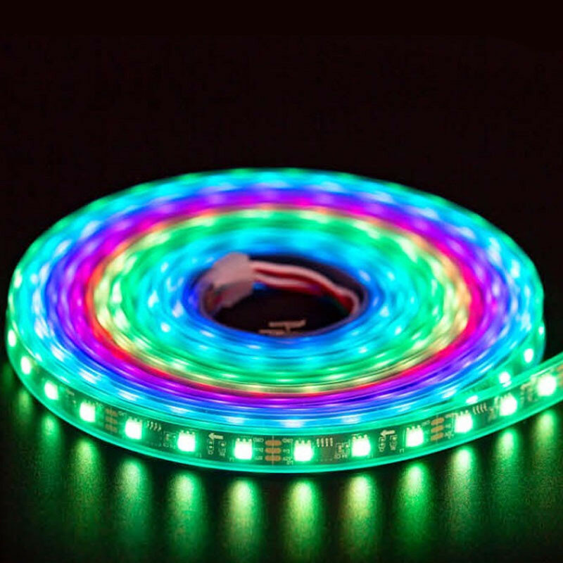 Программируемая лента WS 2811, черная подложка, RGB 60LED-IP67-12В - Цвет свечения:RGB - фотография № 2