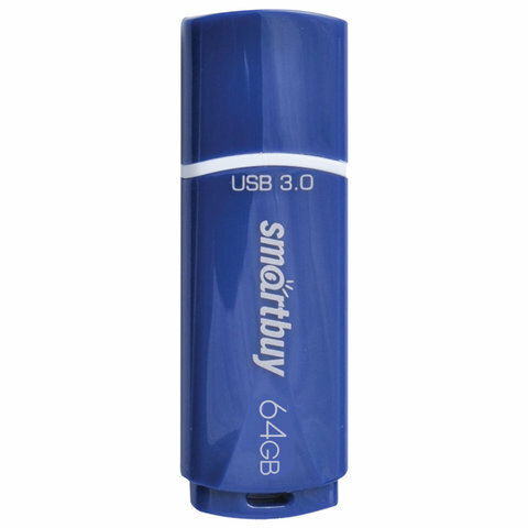 Флеш-диск 64 GB SMARTBUY Crown USB 3.0, комплект 2 шт., синий, SB64GBCRW-Bl