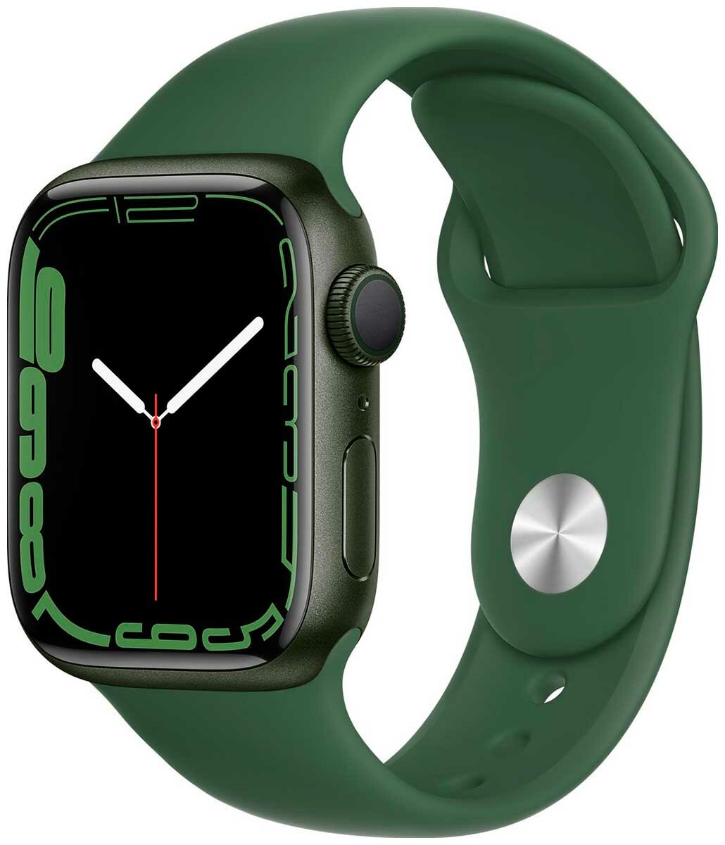 Умные часы Apple Watch Series 7 GPS (MKN73LL/A) 45mm Green Aluminium Clover Sport Band