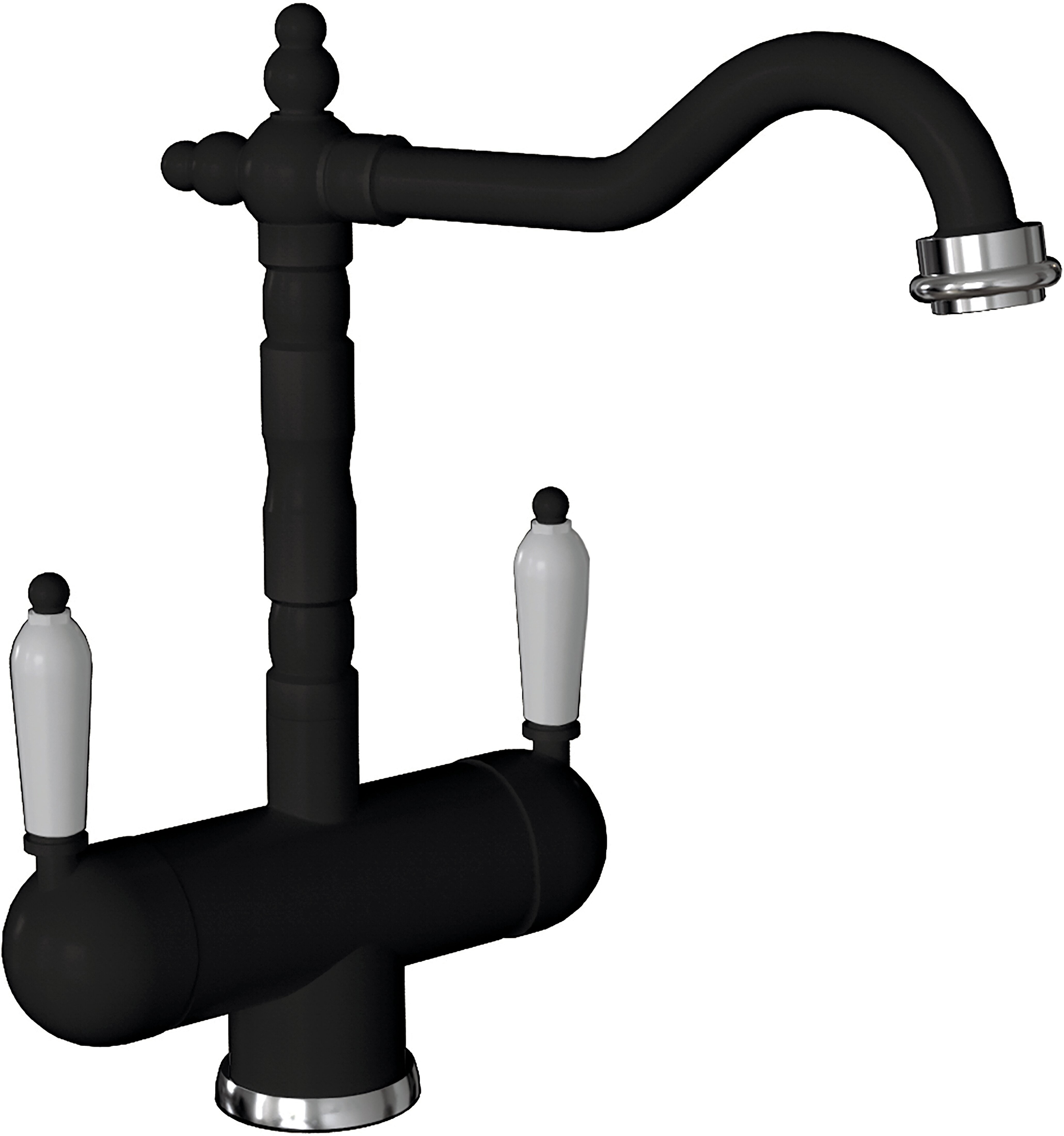 Смеситель Flortek Ария FK 334.21H.2113.302 для кухонной мойки, антрацит