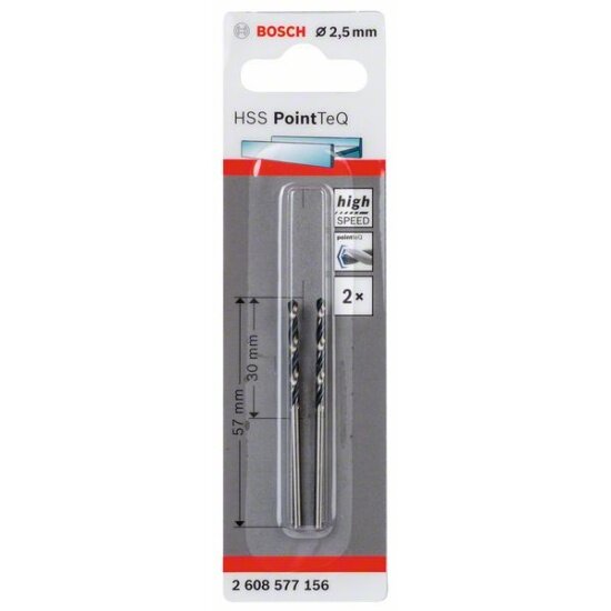 Сверло по металлу BOSCH HSS 2 шт. PointTeQ Сверла 2.5mm