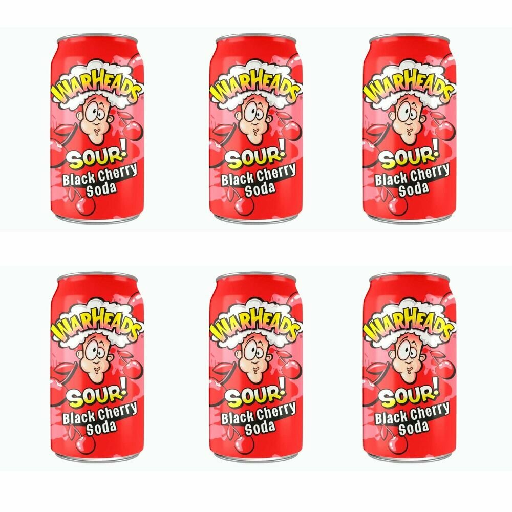 Газированный напиток Warheads Sour! Black Cherry Soda, 355 мл х 6 шт