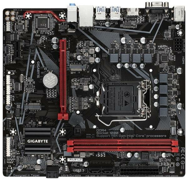 Материнская плата GigaByte B560M H Socket 1200 B560 4xDDR4 1xPCI-E 16x 1xPCI-E 1x 4xSATA III mATX Retail