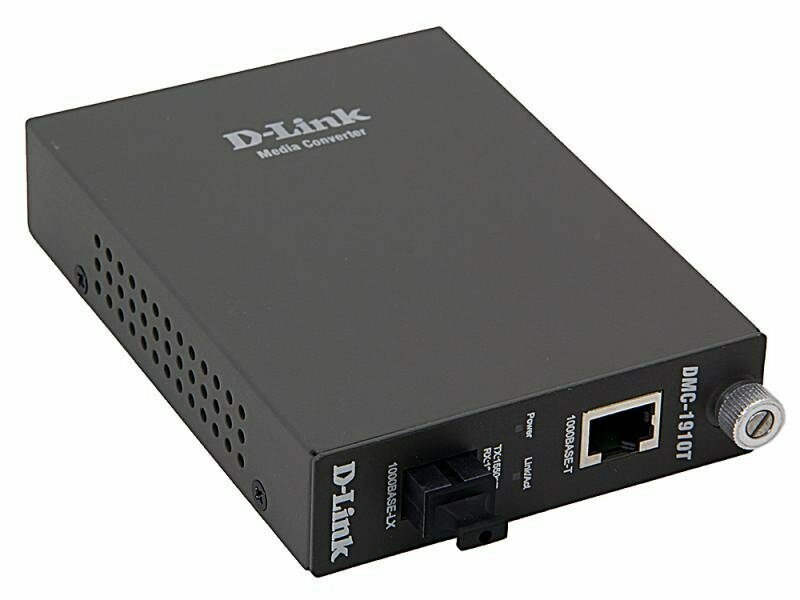 Медиаконвертер D-Link Медиаконвертер D-Link DMC-1910T Разъемы на входе RJ-45 Разъемы на выходе SC Скорость передачи 1000Мбит/с дистанция передачи 15км. DMC-1910T/A9A