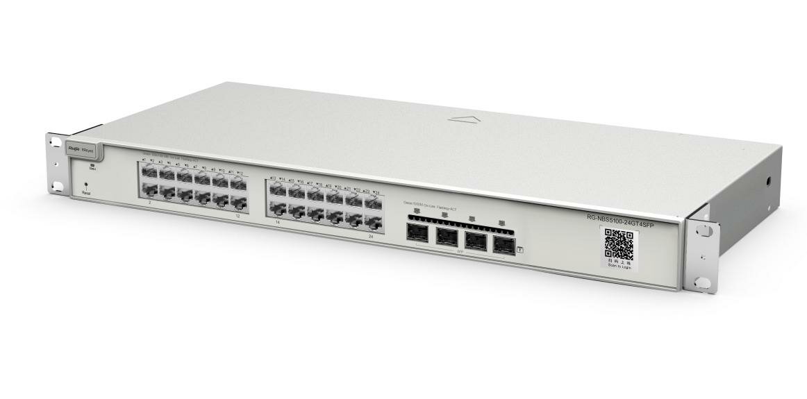 Reyee 24-Port Gigabit L2+ Managed Switch 24 Gigabit RJ45 Ports 4 SFP Ports19-inch Rack-mountable Steel Case Static Routing