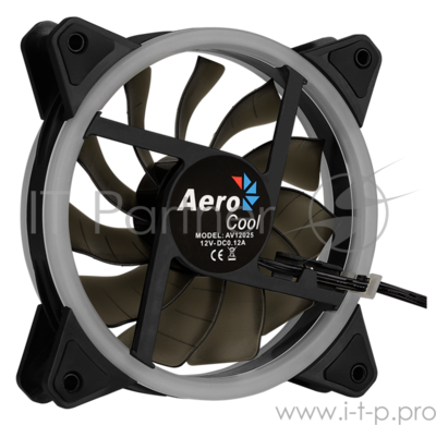 Вентилятор Aerocool REV RGB , 120x120x25мм, 16,8 млн. цветов, RGB подсветка в виде двойного кольца,