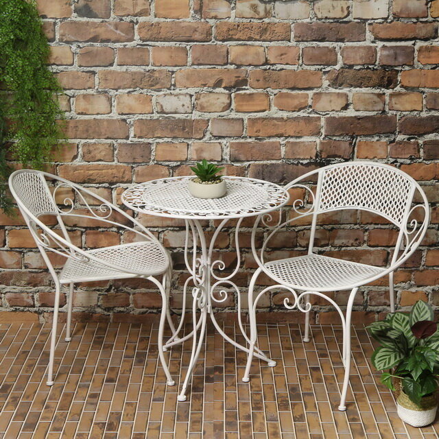Edelman Комплект садовой мебели Триббиани: 1 стол + 2 кресла белый 1023733