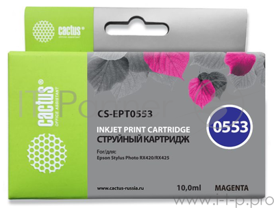 Картридж струйный Cactus CS-EPT0553 пурпурный для Epson Stylus RX520/Stylus Photo R240 (10ml) CS-EPT .