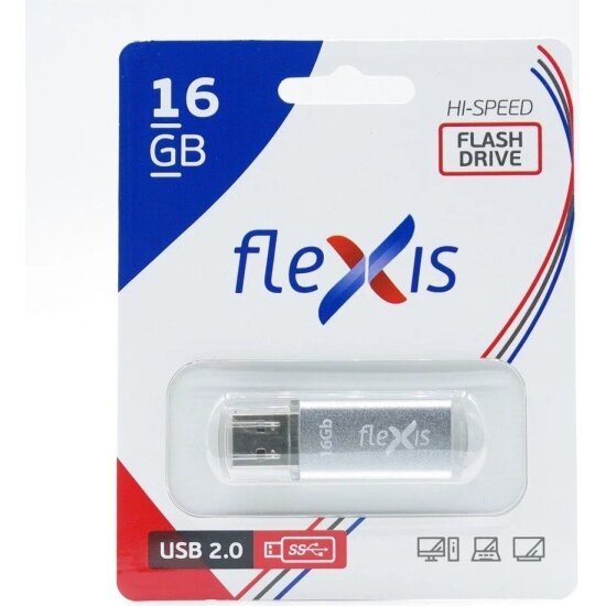 USB флешка FLEXIS 16Gb RB-108 grey USB 2.0