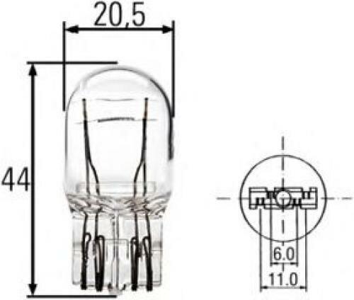 Лампа накаливания фонарь сигнала тормож./ задний габ. огонь Hella 8GD008893-002 P215W W215W W215W Abarth 500 (312).