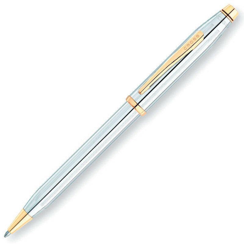 Cross Шариковая ручка Century II. серебристый с золотистой отделкой. (3302WG)