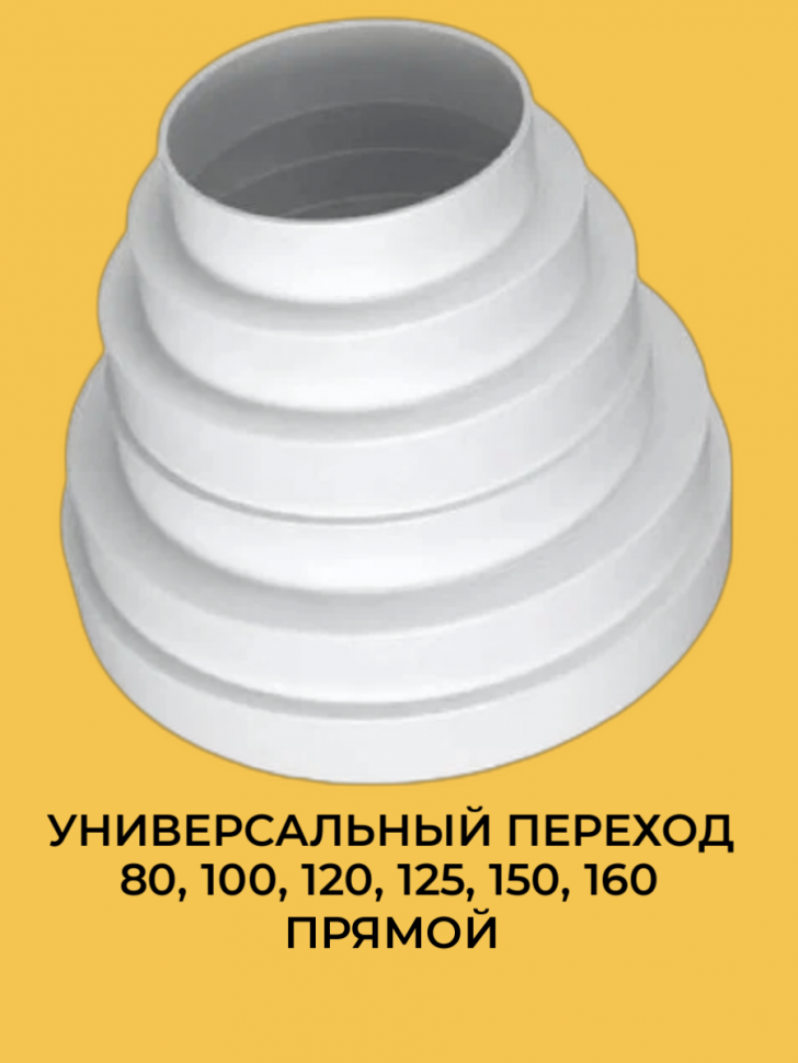 Переход ERA ПУ16.15.12,5.12.10.8 универсальный пластиковый от 80 до 160 мм