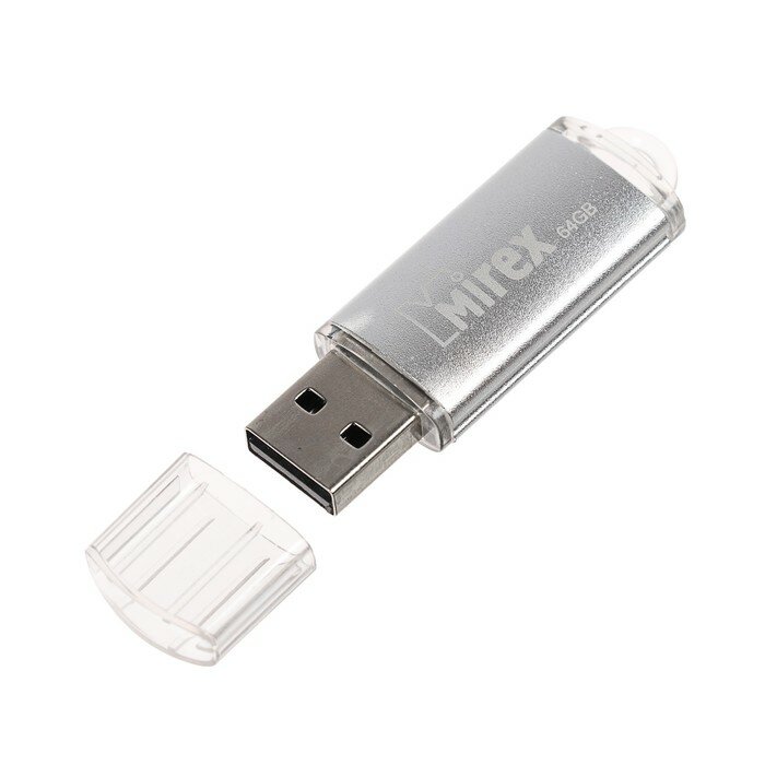 Mirex Флешка Mirex UNIT SILVER, 64 Гб, USB2.0, чт до 25 Мб/с, зап до 15 Мб/с, цвет серебро