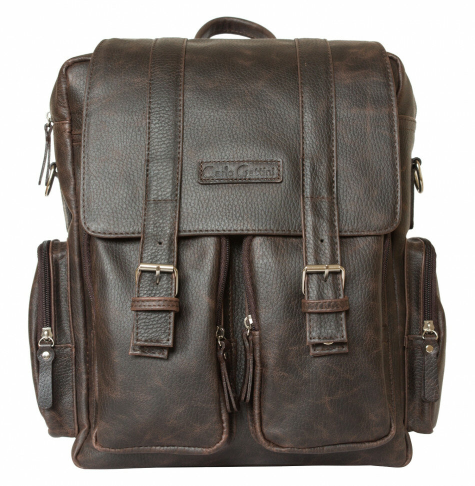 Мужской кожаный рюкзак-сумка Carlo Gattini Fiorentino brown 3003-04